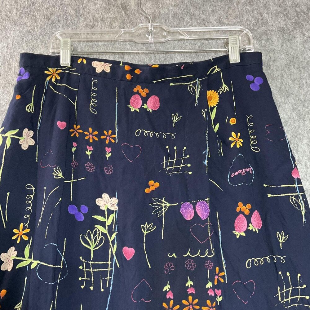 Vintage Stonebridge Skirt Womens Large Blue Floral Maxi Cottage Church Modest * - Picture 2 of 11